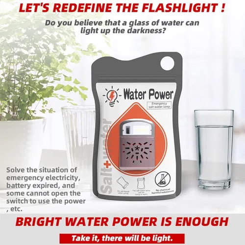 Miniatura 4 de weilaike Lámpara de agua salada, 3 lámparas LED, luces al aire libre, lámpara de emergencia sin batería, adecuada para actividades al aire libre