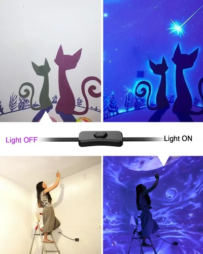 Miniatura 3 de Onforu Paquete de 4 luces LED negras de 42 W, barras de luz negra con enchufe e interruptor, suministros de fiesta que brillan en la oscuridad