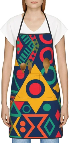 Miniatura 3 de Geometric patterns Chef Apron for Men and Women - Waterproof Kitchen Chef Apron with Pockets, Perfect for Cooking, Salon & More