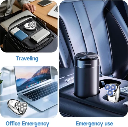 Miniatura 2 de Mini afeitadora eléctrica, mini maquinilla de afeitar portátil, afeitadora impermeable recargable por USB para viajes a la oficina, recortadora
