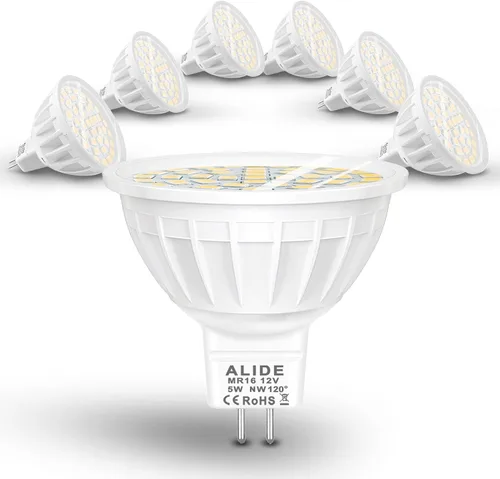 Miniatura 7 de ALIDE Bombillas LED verdes MR16 GU5.3 de 5 W, 20 W, 35 W, 50 W, equivalente a halógeno, 12 V de bajo voltaje MR16, focos LED verdes para paisajes al