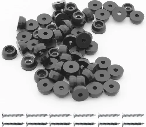 Miniatura 9 de 24 piezas de topes redondos de goma para pies, 1" (25mm) de ancho x 1/2" (13mm) de alto, pies de tabla de cortar antideslizantes con tornillos, pies