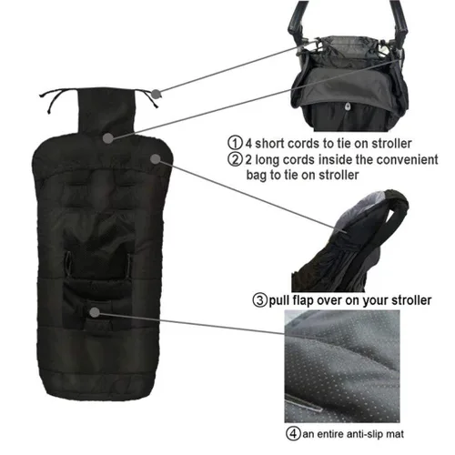 Miniatura 5 de Go - Saco de dormir repelente al agua para cochecito de bebé de 3 estaciones, cómodo saco de dormir para bebé, para invierno, al aire libre