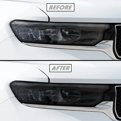 SlickMod Tinte de humo de vinilo precortado para faros Jeep Grand Cherokee 2022-2023 (35% humo claro, 1. faro)