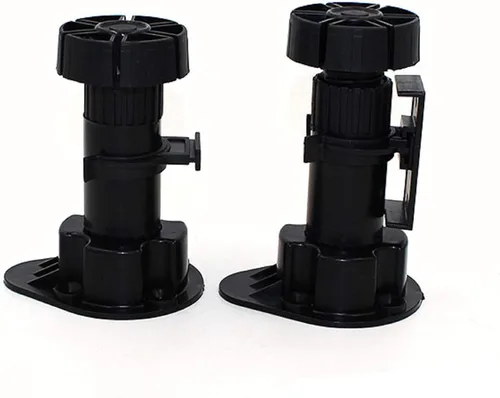 Miniatura 4 de Paquete de 12 patas niveladoras negras ajustables para muebles, se ajustan de 3-7/8 pulgadas a 5-1/8 pulgadas, para muebles, armarios, etc