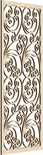 Miniatura 65 de 9 3/8"W x 24 3/8"H x 1/4"T Marilla Decorativos Paneles de Pared de Madera Calado, Abedul