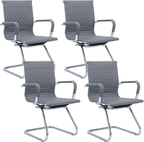 Miniatura 8 de BESTANO Sillas de oficina para invitados, sillas de recepción, sillas de sala de espera, juego de 6 sillas de sala de conferencias con respaldo Gris