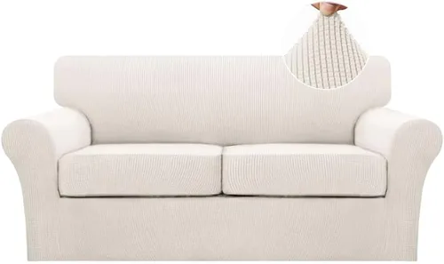 Miniatura 58 de Turquoize 2 fundas para sillas de sala de estar, funda de sofá con fundas de cojín individuales, funda de muebles para sillas (silla, beige biscotti)