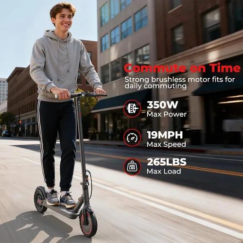 Miniatura 3 de Qlaway 350W Electric Scooter for Adults, Speed Up to 19Mph, Max 15-22 Miles Range, Commuting Scooters with APP Control and Dual Brakes System