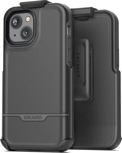 Miniatura 25 de ENCASED Funda para cinturón con clip para iPhone 11 (2019 Rebel Armor) Funda protectora resistente de cuerpo completo con soporte (Negro)