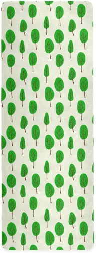 Cartoon Tree Thin Yoga Mat with Bag, Non Slip Fitness Workout Mat, Foldable Suede Rubber Yoga Mat for Yoga Pilates and Fitness, 70.8" L x 26" W x 1mm
