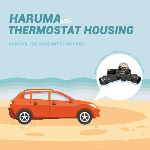 Miniatura 2 de HARUMA 11537509227 Conjunto de carcasa del termostato del refrigerante del motor 1999-2006 para BMW 323Ci 323i 325i 325Xi 528i 530i X3 X5 Z3 Z4