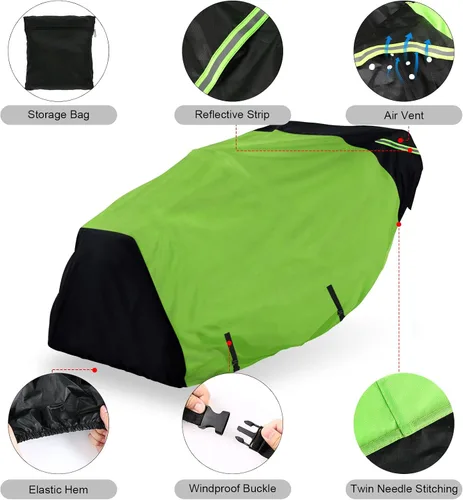 Miniatura 3 de Funda para cortacésped con accesorio de ensacado, impermeable, resistente, se adapta a cubiertas de cortacésped de hasta 54 pulgadas, poliéster 600D