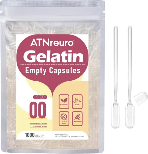 Miniatura 9 de Cápsulas vacías de gelatina tamaño 00 con 2 microcucharas – 100 cápsulas transparentes vacías – Cápsulas vacías de píldora para suplementos en polvo