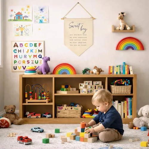 Miniatura 7 de Pancarta Dulce Niño-Bebé Regalo Ducha de Bebé-Bandera Decoración Regalos para Niños Recién Nacidos-Pancarta Letrero de Pared Regalo para Guardería