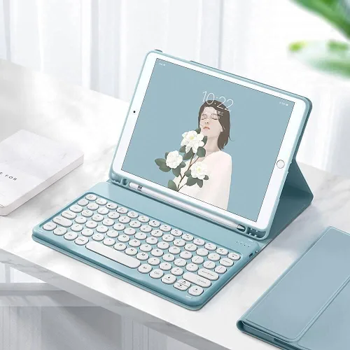 Miniatura 6 de Funda de teclado para iPad Air de 13 pulgadas (M4-2026, M3-2025, M2-2024)/Pro de 12.9 pulgadas (6ª, 5ª, 4ª generación, 3ª generación), funda de Azul