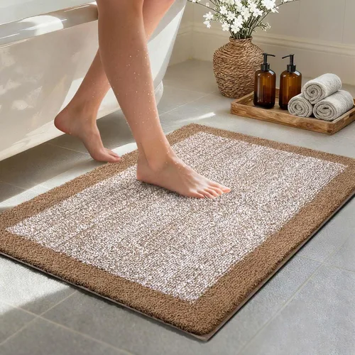 Miniatura 38 de Alfombras de baño de 17 x 24 pulgadas, antideslizantes, lavables, color gris, para bañera, tapete de baño para baño, tapete suave y absorbente