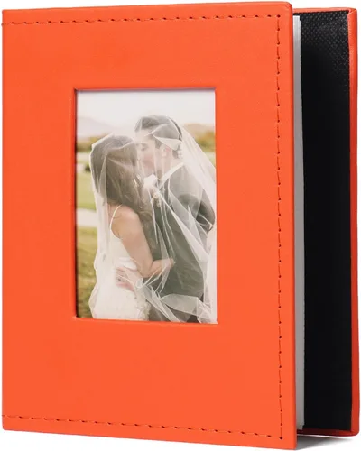 Miniatura 14 de Álbum de Fotos 4x6 para 300 Fotos Cubierta de Cuero PU Página Interior Negra para Álbumes de Boda Libro de Fotos Familiar Bebé Aniversario Bolsillo