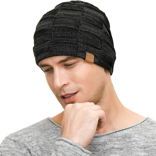 Miniatura 3 de Vgogfly Slouchy Beanie for Men Winter Hats for Guys Cool Beanies Mens Lined Knit Warm Thick Skully Stocking Binie Hat