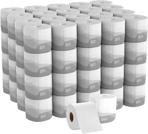 Miniatura 13 de Papel higiénico Pacific Blue Basic de 1 capa (anteriormente con la marca Envision), 14448/01, 1,500 hojas por rollo, 48 rollos por caja