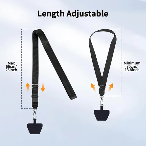 Miniatura 5 de CACOE Cordón para Teléfono 2 Piezas Correa Ajustable para el Cuello, 4 Piezas Parches, Cordones para Teléfono de Poliéster Multifuncionales