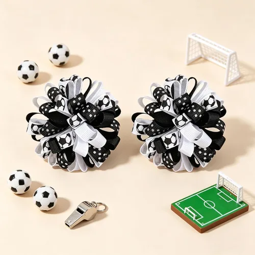 Miniatura 3 de Pinzas para el pelo de fútbol 2026, accesorios para el cabello para niños y niñas, jugadores, equipo escolar, accesorios de fiesta de fútbol, 4