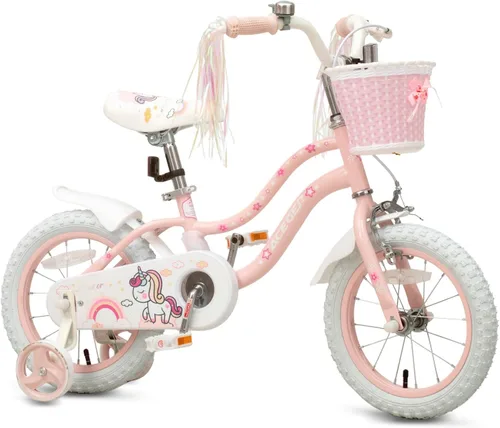 Miniatura 8 de Bixike Bicicleta estilo princesa para niñas con canasta para niños y niñas pequeñas de 2 a 13 años, bicicleta de 12, 14, 16, 18 pulgadas para niños