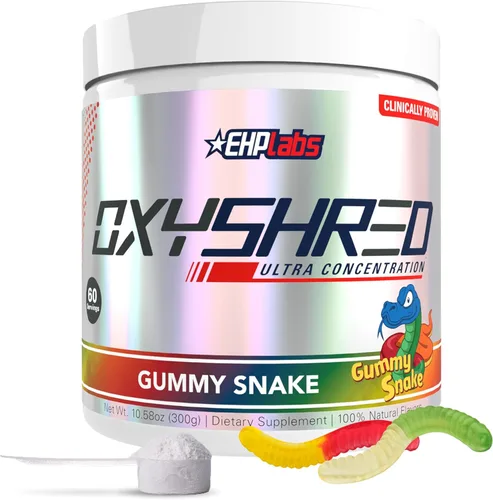 Miniatura 21 de EHP Labs OxyShred Polvo de Pre Entrenamiento - Polvo de preentrenamiento con L glutamina y acetil L carnitina, bebida de refuerzo de energía