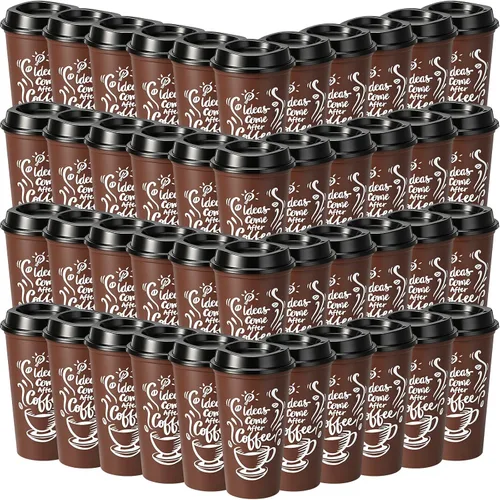 Miniatura 7 de Honeydak Paquete de 30 tazas de café reutilizables de 16 onzas con tapas, botella de agua, taza de viaje para café helado, vasos de té de plástico