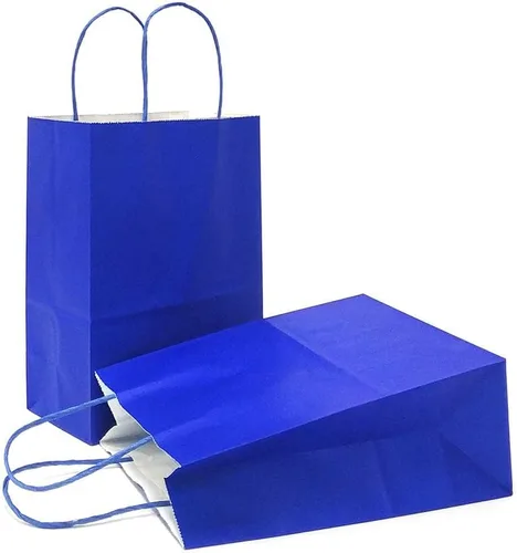Miniatura 38 de AZOWA Bolsas de regalo mini de papel kraft con asas (Azul claro, 4x2.4x6, 25 piezas)