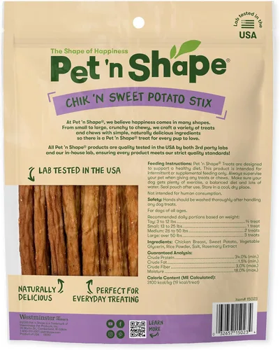 Miniatura 2 de Pet 'n Shape Chik 'n Sweet Potato Stix - Golosinas para perros, fabricadas y obtenidas en los Estados Unidos, 14 onzas