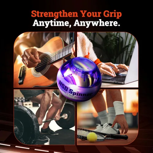 Miniatura 5 de NSD Manual Thumb Wind Start Spinner Gyro Ball – Up to 15,000-18,000 RPM Premium & Durable Hand Strengthener and Wrist Exerciser for Grip Strength