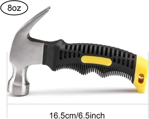 Miniatura 2 de ZOENHOU 6 martillos de garra de 8 onzas, pequeños martillos rechonchos a granel con revestimiento de plástico antideslizante, mango suave