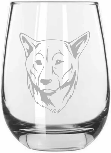 Miniatura 368 de Sakhalin Husky Dog - Copa de vino grabada personalizada de 15.25 onzas sin tallo
