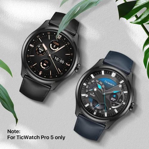 Miniatura 6 de Ticwatch Pro 5 - Correa de repuesto para reloj inteligente de 0.945 in de ancho, correa de reloj de piel de liberación rápida, correa de reloj Smart