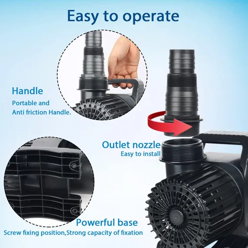 Miniatura 6 de WaterRebirth Bomba sumergible para estanque de agua PS- de alto flujo (14000 GPH, listado UL) - Bomba de fuente de acuario de agua, acuario