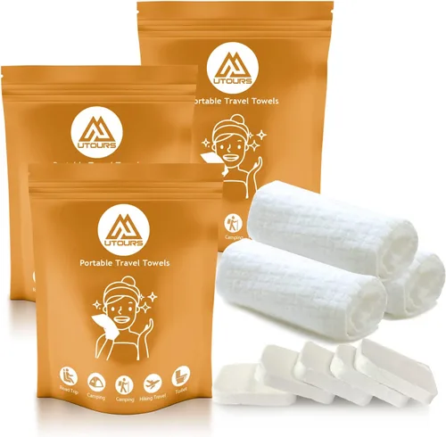 Miniatura 7 de 60 toallas comprimidas, tabletas de papel higiénico reutilizables, monedas, pañuelos de camping, toallas portátiles para belleza en el hogar