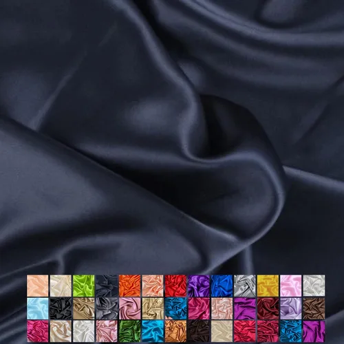 Miniatura 12 de Yard - Tela de satén sedosa elástica de alta calidad - Tela para vestidos y faldas - Suave como la seda, brillo metálico, ideal para bodas y diseño