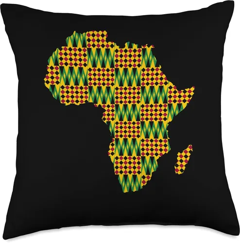 Miniatura 4 de African Family Kente Clothing for Men women Kids Kente African Pride Traditional Ethnic Pattern Africa Map Throw Pillow, 16x16, Multicolor