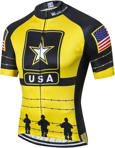 Nuevo Pro cremallera completa hombres ciclismo Jersey manga corta Riding Shirt USA