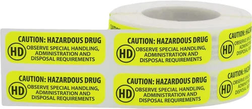 Miniatura 2 de InStockLabels - Calcomanías de precaución, etiquetas de medicamentos peligrosos de 0.5 x 1.5 pulgadas, 500 etiquetas en un rollo, requisitos