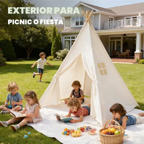 Miniatura 7 de Tienda de campaña tipi para niños, tiendas de campaña para niños y niñas, casa de juegos de regalos para juegos en interiores y exteriores, casa