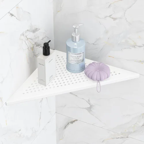 Miniatura 19 de Qeke Estante de Esquina para Baño, Estante de Ducha Empotrado de 10" Organizador, Estante de Acero Inoxidable SUS304 Montaje en Pared Triangular