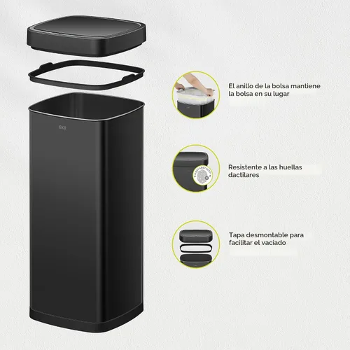 Miniatura 8 de EKO EcoSmart 80L / 21.1 Galones Contenedor de Basura con Sensor de Movimiento – Basurero Alto y Grande sin Contacto para Cocina Automático con Tapa