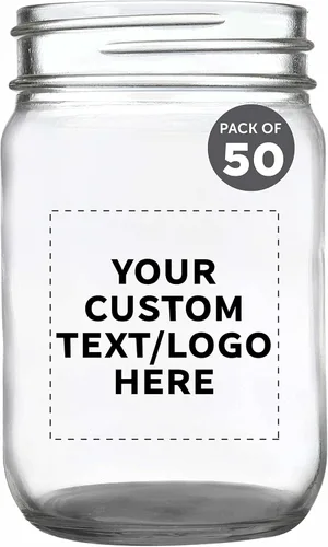 Miniatura 47 de DISCOUNT PROMOS Tarros de vidrio decorativos personalizados de 12 onzas, juego de 50 unidades, tarros de vidrio para avena durante la noche, dulces