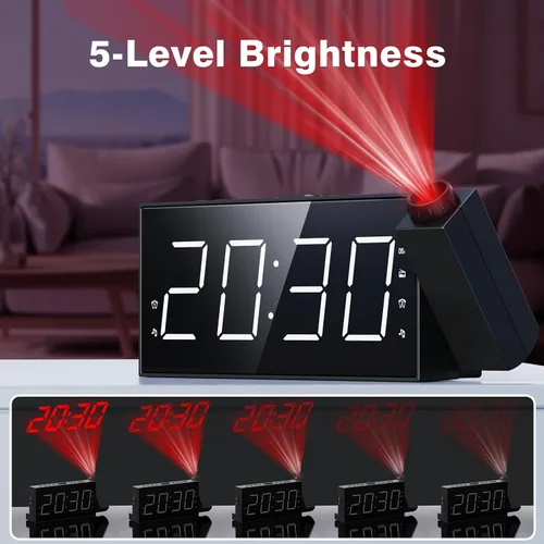 Miniatura 6 de Radio reloj despertador con visualización LED de 1.8 pulgadas, de carga USB, alarma dual, respaldo de batería (Versión actualizada) Mesqool AM/FM