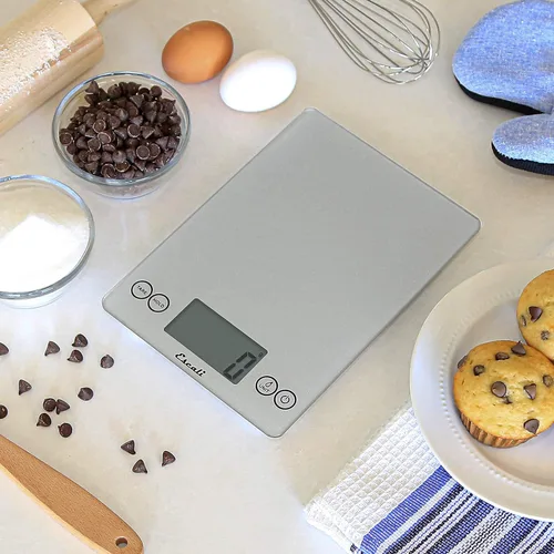Miniatura 14 de Escali Arti Báscula Digital de Vidrio para Alimentos de Encimera de Cocina, Báscula para Hornear y Cocinar con Contador de Nutrición y Calorías