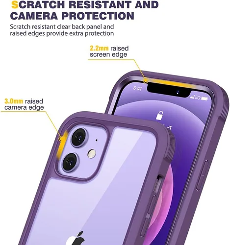 Miniatura 331 de Diaclara Funda diseñada para iPhone 16, mejorada [protección completa de la cámara], carcasa resistente de cuerpo completo con protector de pantalla