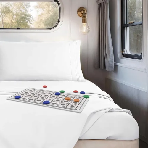 Miniatura 3 de Nestl - Juego de sábanas cortas de tamaño Queen en color blanco para RV, juego de sábanas de lujo para RV tamaño Queen de hotel, juego de 4 piezas