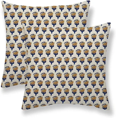 Miniatura 44 de Juego de 2 fundas de almohada con lunares negros de 16 x 16 pulgadas, fundas decorativas estilo bohemio con rayas para exteriores, fundas